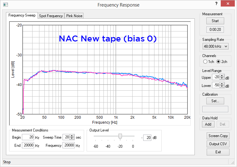 NAC new tape TEAC 8030 Bias 0 edit
